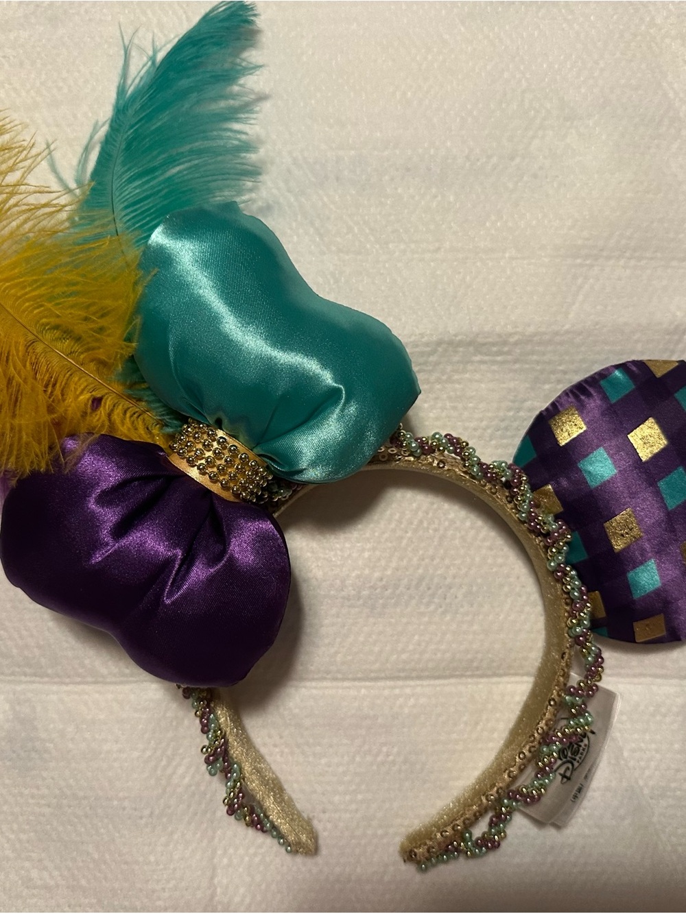 Disney Teal, Purple & Yellow Feathered Festival Headband